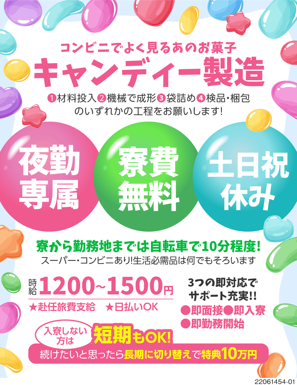 株式会社ビート 大阪南支店 大阪府八尾市 あの有名なお菓子の製造 夜勤専属で効 工場求人のジョブコンプラス